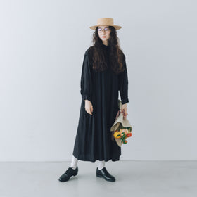 【SALE】「わたしたちらしい、大人のかわいらしさ」キュプラコットン タックワンピース