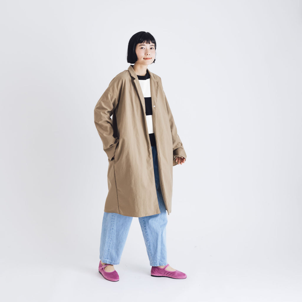 MUYA Nylon Livery Coat tailored collar