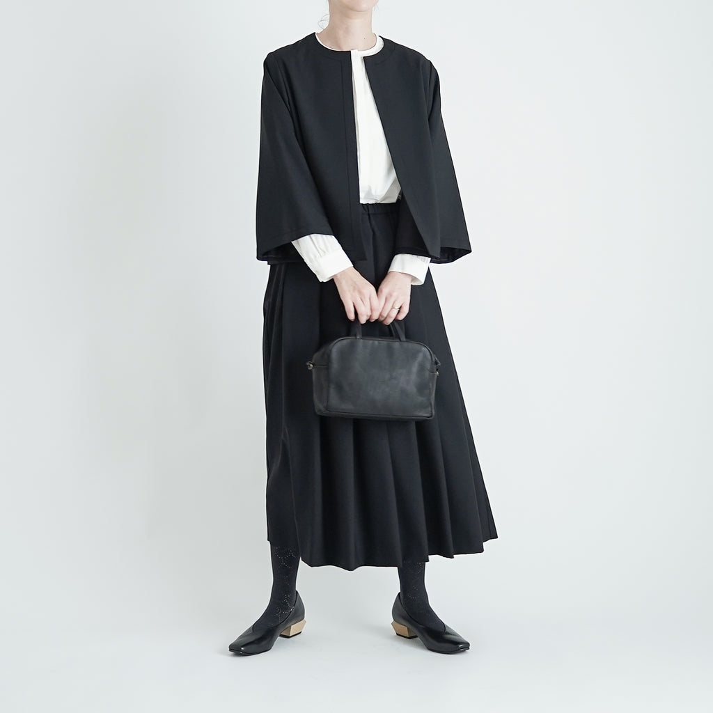 fruits of life ウールタックスカート 黒色/ブラック