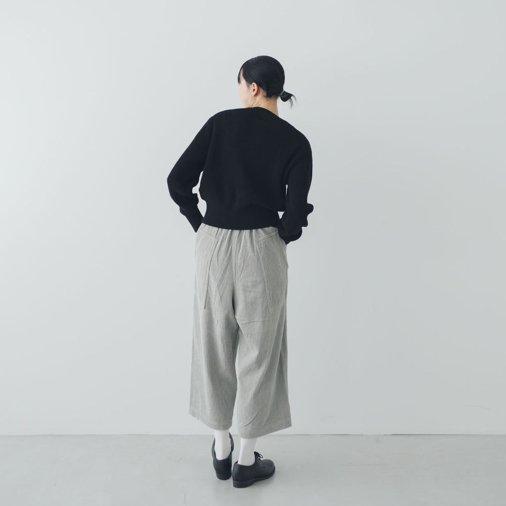 pot and tea ハンド刺繍綿カーディガン 黒