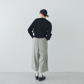 pot and tea ハンド刺繍綿カーディガン 黒