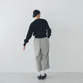 pot and tea ハンド刺繍綿カーディガン 黒