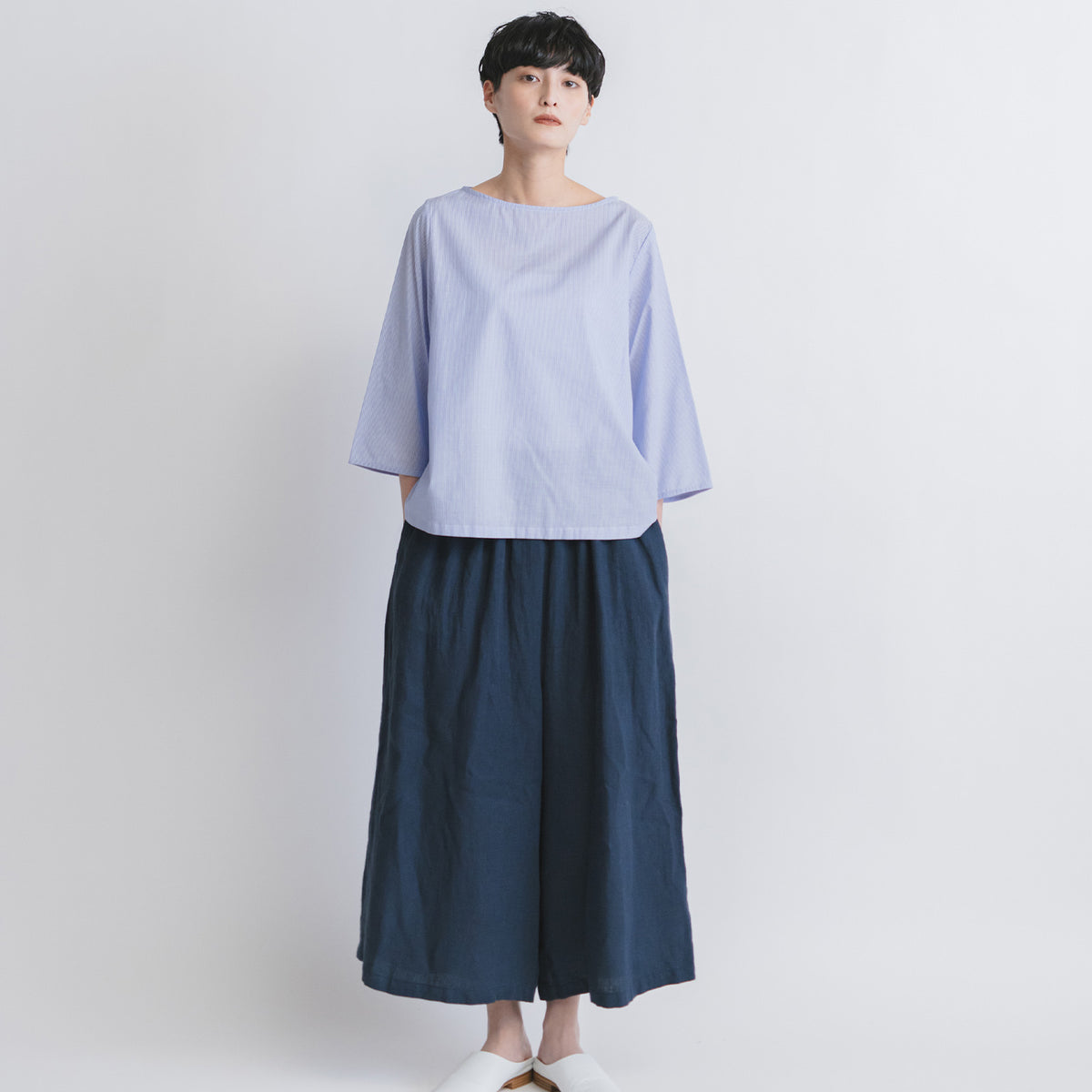 fruits of life リネンテーパードパンツ fruits of life> リネンテーパードパンツ / 雲色(ライトグレー