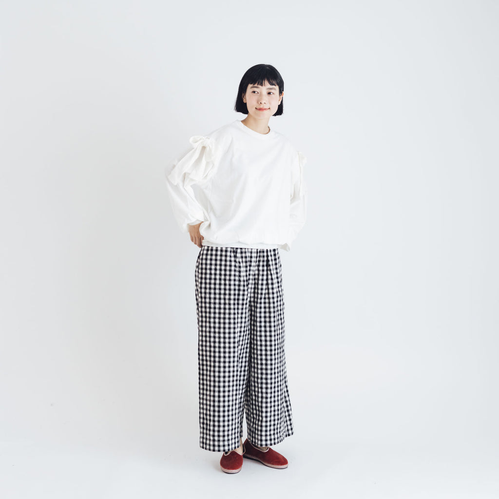 Gauze# ギンガム シン ルーミーパンツ