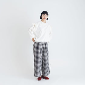 Gauze# ギンガム シン ルーミーパンツ
