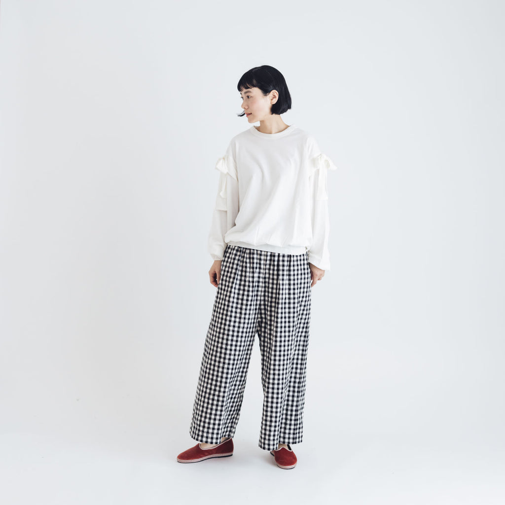 Gauze# ギンガム シン ルーミーパンツ