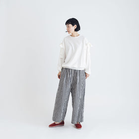 Gauze# ギンガム シン ルーミーパンツ