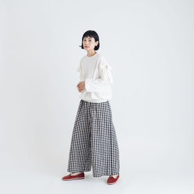 Gauze# ギンガム シン ルーミーパンツ