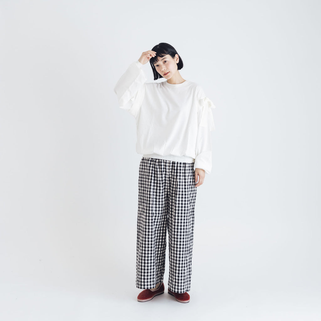 Gauze# ギンガム シン ルーミーパンツ