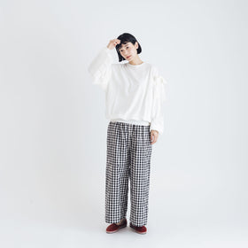 Gauze# ギンガム シン ルーミーパンツ