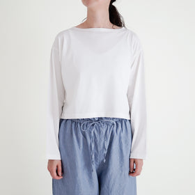 【SALE】gicipi PETROLIO クロップド丈 ボートネックカットソー