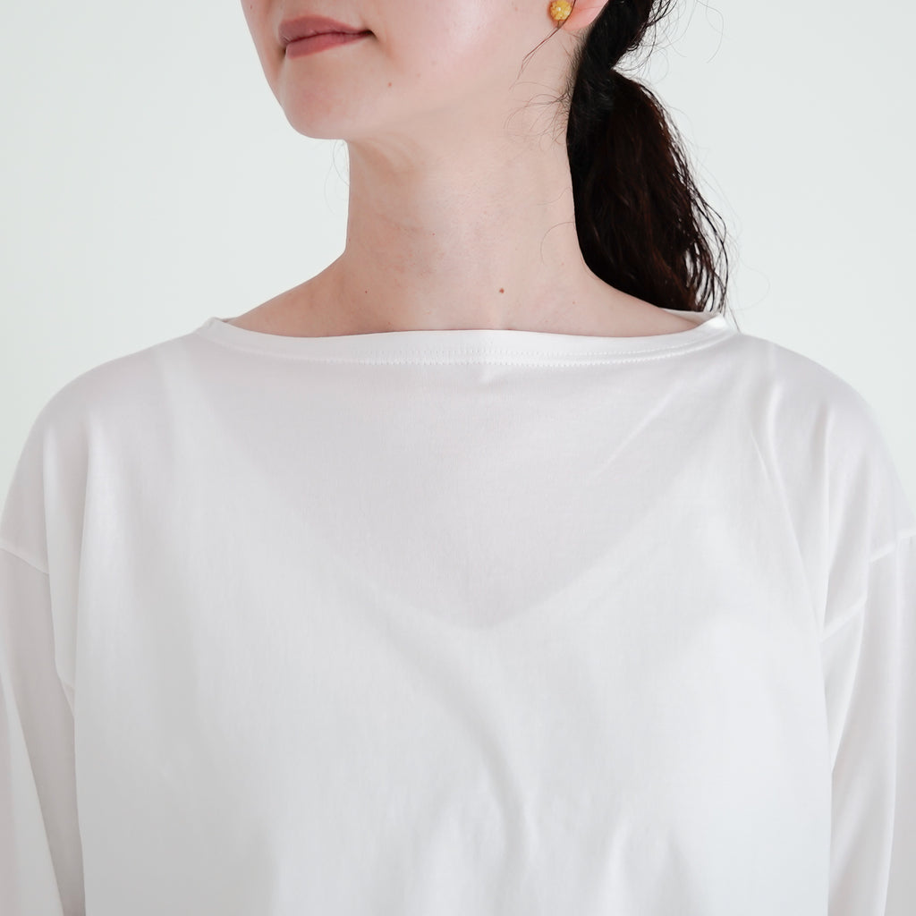 【SALE】gicipi PETROLIO クロップド丈 ボートネックカットソー