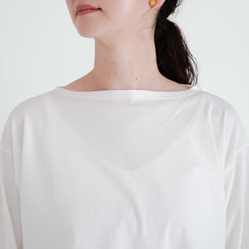 【SALE】gicipi PETROLIO クロップド丈 ボートネックカットソー