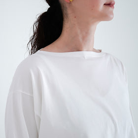 【SALE】gicipi PETROLIO クロップド丈 ボートネックカットソー