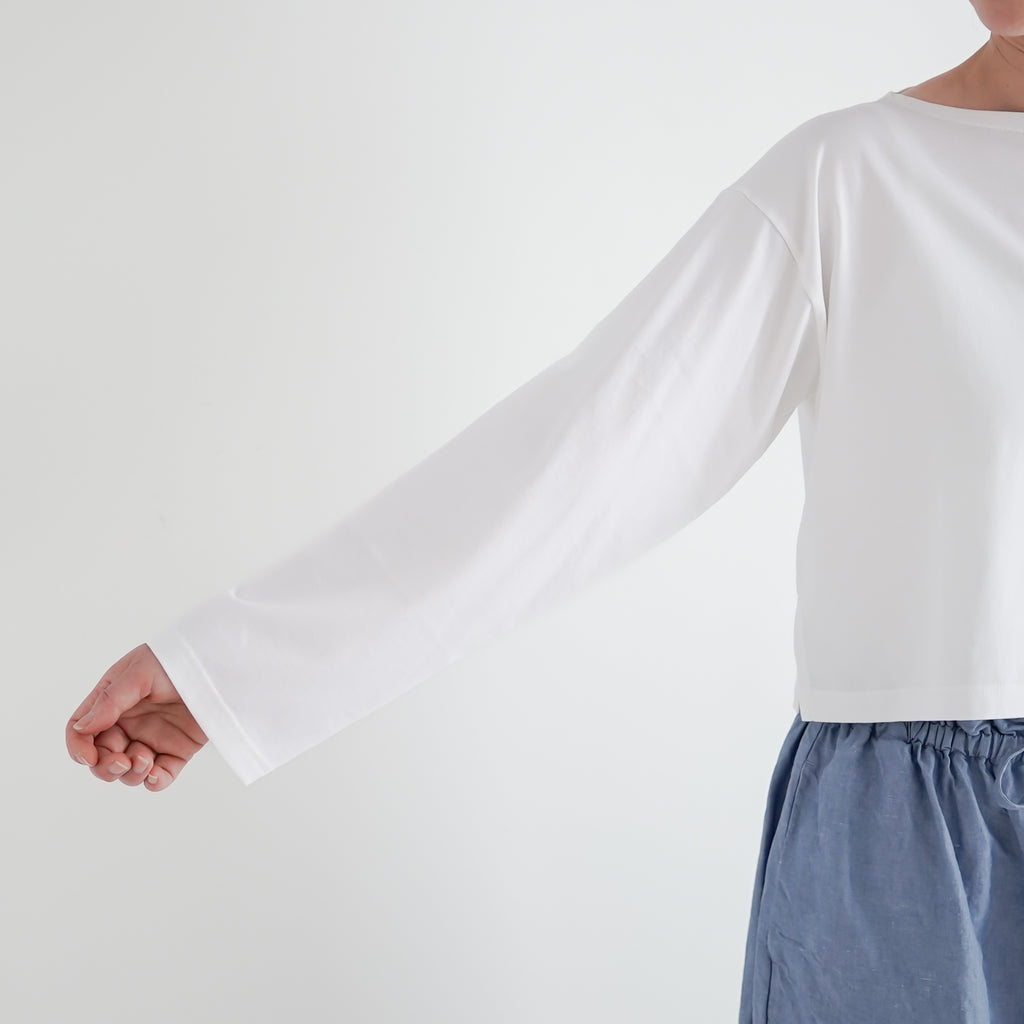 【SALE】gicipi PETROLIO クロップド丈 ボートネックカットソー