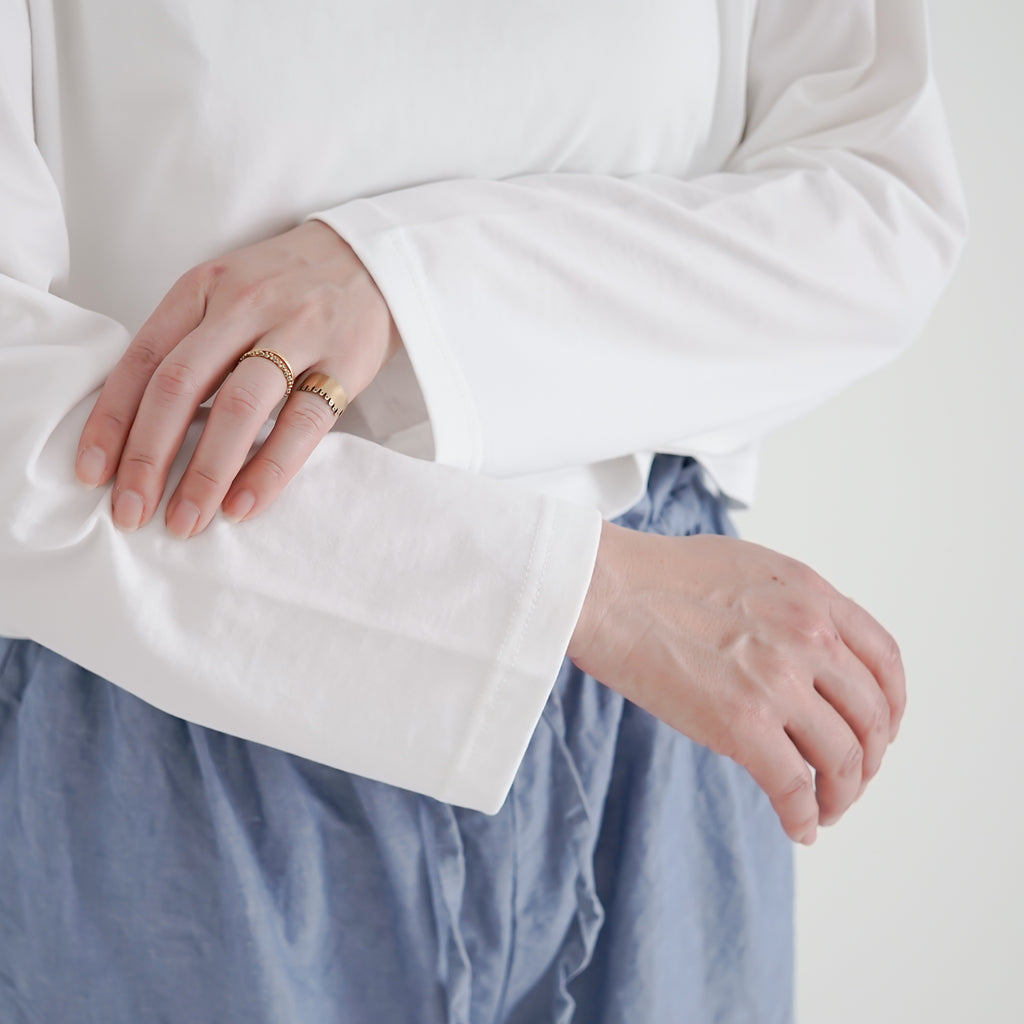 【SALE】gicipi PETROLIO クロップド丈 ボートネックカットソー