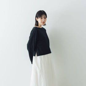 【SALE】gicipi PETROLIO クロップド丈 ボートネックカットソー