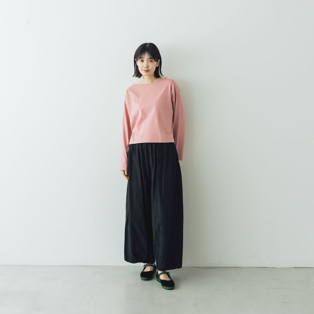 【SALE】gicipi PETROLIO クロップド丈 ボートネックカットソー