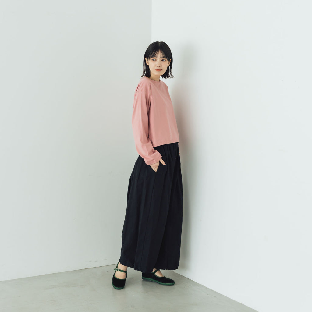 【SALE】gicipi PETROLIO クロップド丈 ボートネックカットソー