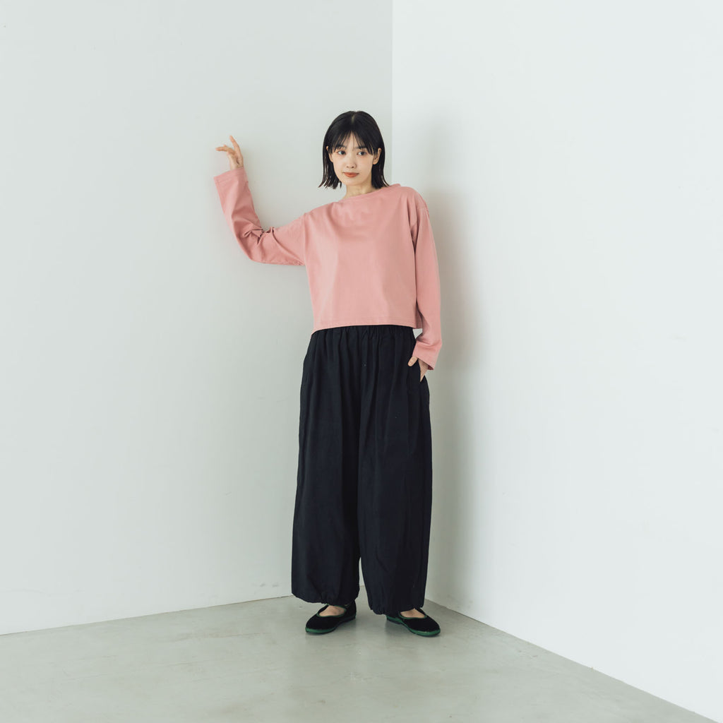 【SALE】gicipi PETROLIO クロップド丈 ボートネックカットソー