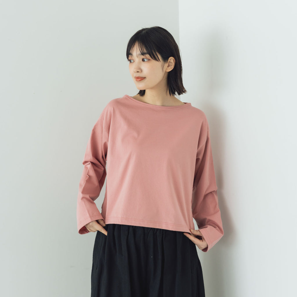 【SALE】gicipi PETROLIO クロップド丈 ボートネックカットソー