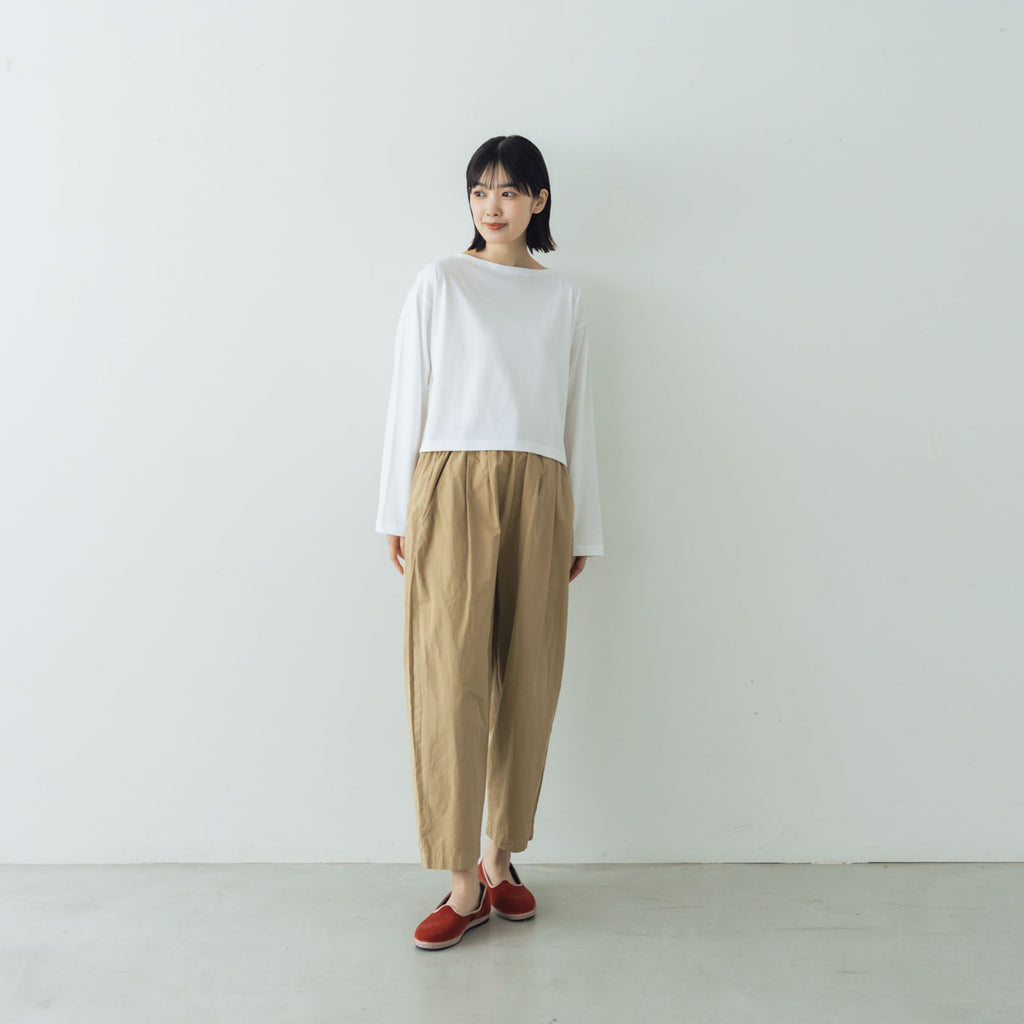 【SALE】gicipi PETROLIO クロップド丈 ボートネックカットソー