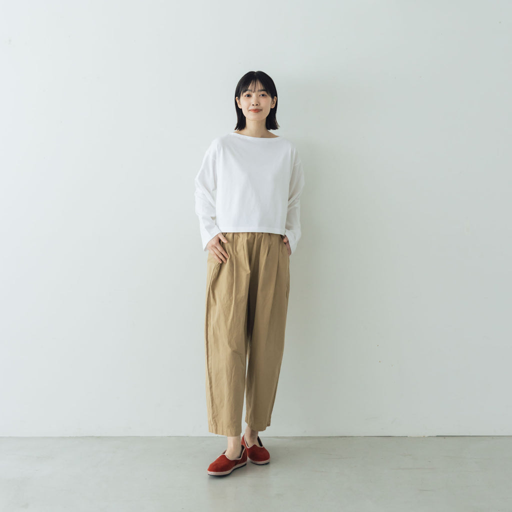 【SALE】gicipi PETROLIO クロップド丈 ボートネックカットソー