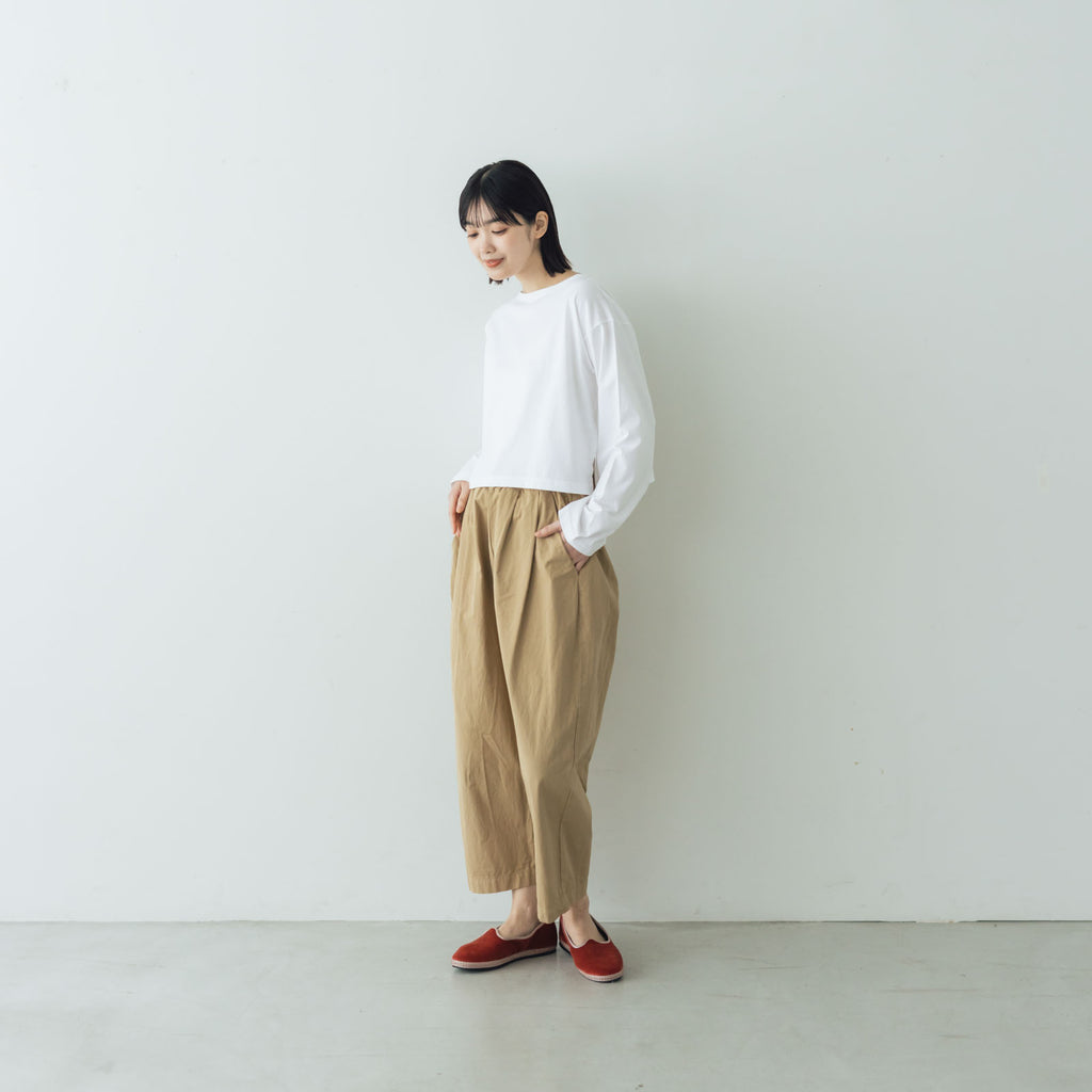 【SALE】gicipi PETROLIO クロップド丈 ボートネックカットソー