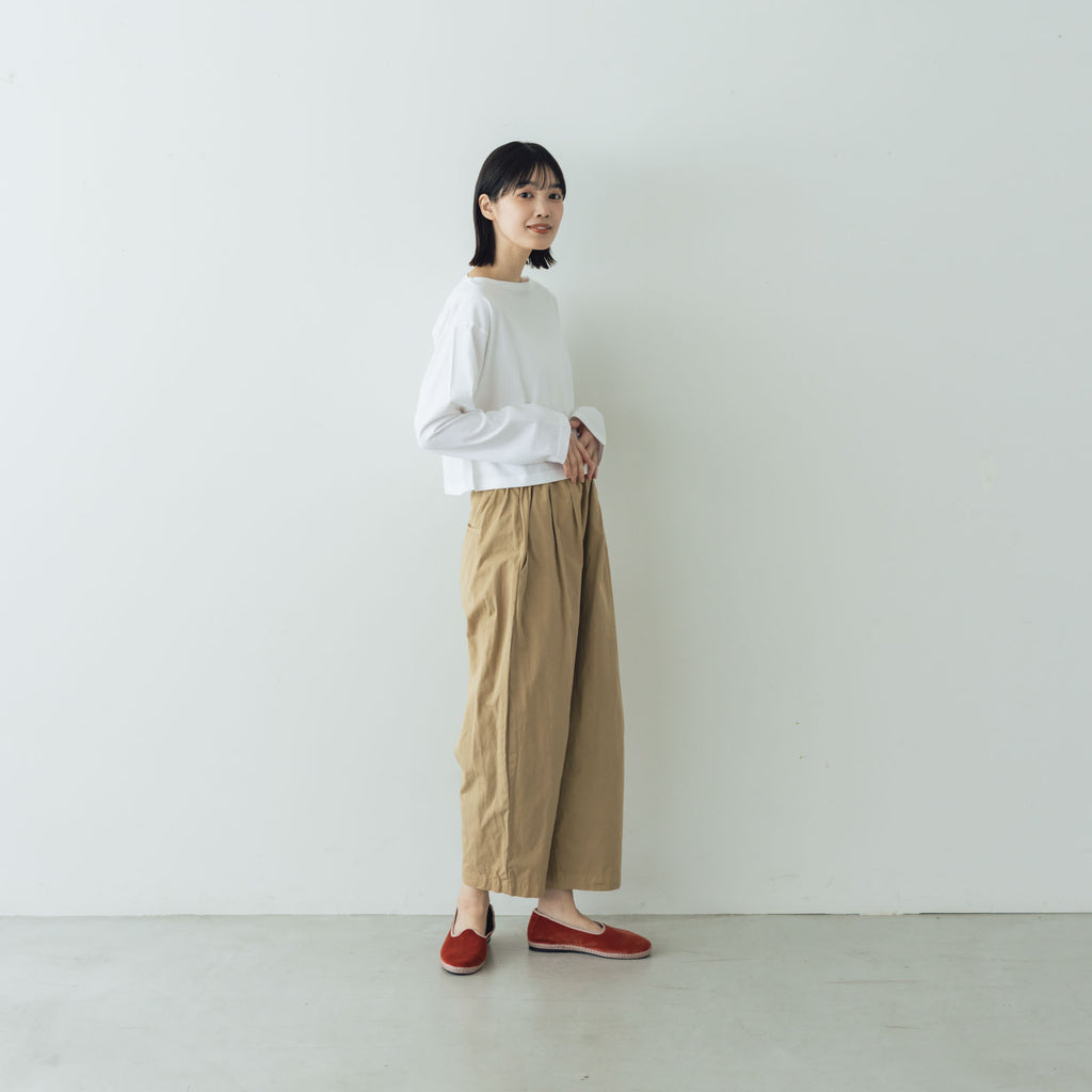 【SALE】gicipi PETROLIO クロップド丈 ボートネックカットソー