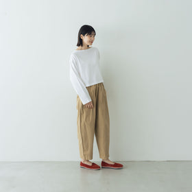 【SALE】gicipi PETROLIO クロップド丈 ボートネックカットソー