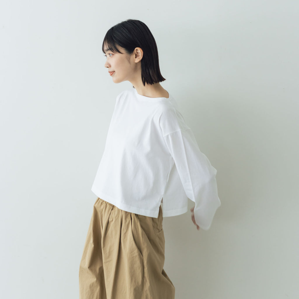 【SALE】gicipi PETROLIO クロップド丈 ボートネックカットソー