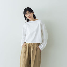 【SALE】gicipi PETROLIO クロップド丈 ボートネックカットソー
