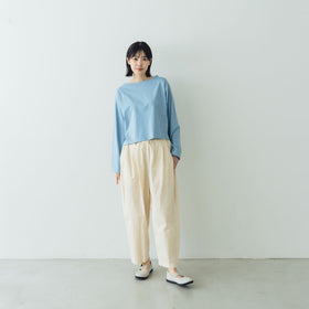 【SALE】gicipi PETROLIO クロップド丈 ボートネックカットソー