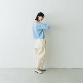 【SALE】gicipi PETROLIO クロップド丈 ボートネックカットソー