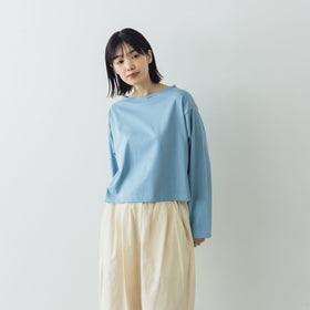 【SALE】gicipi PETROLIO クロップド丈 ボートネックカットソー