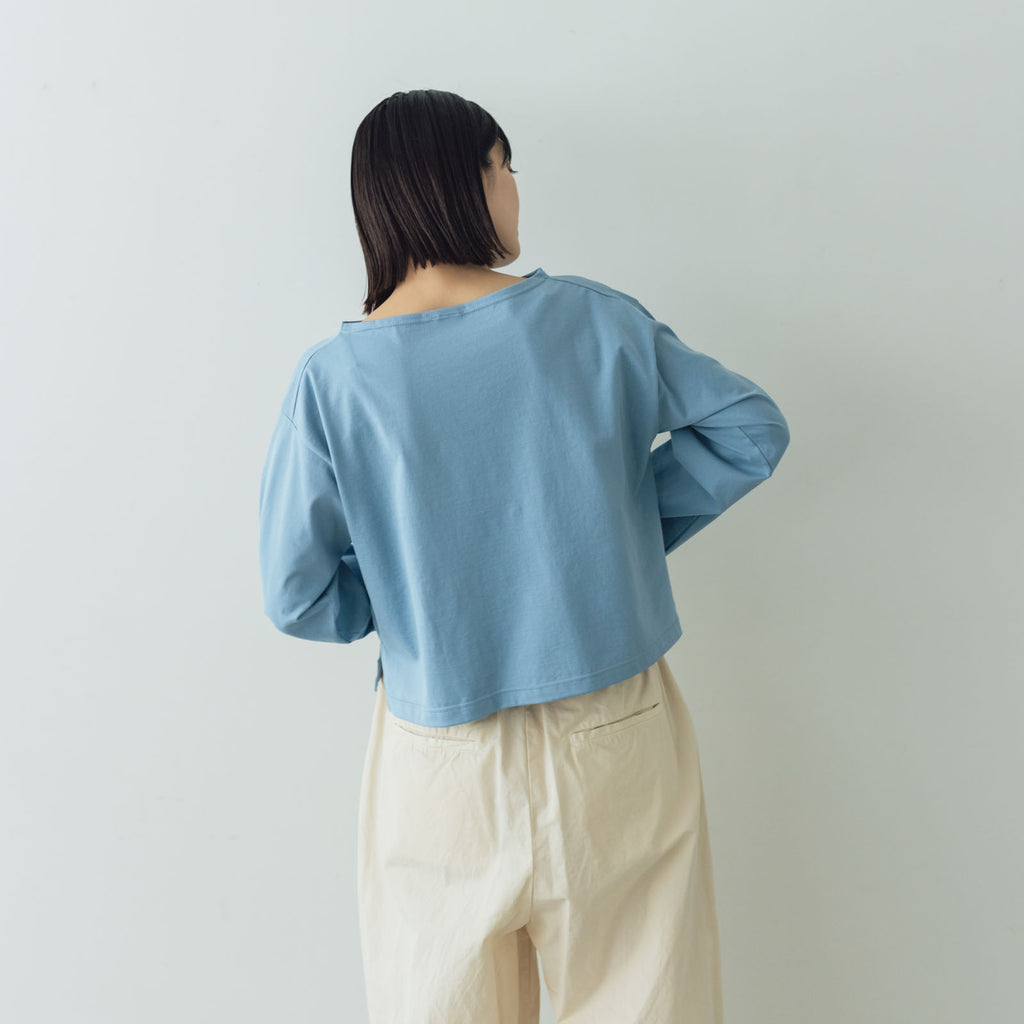 【SALE】gicipi PETROLIO クロップド丈 ボートネックカットソー