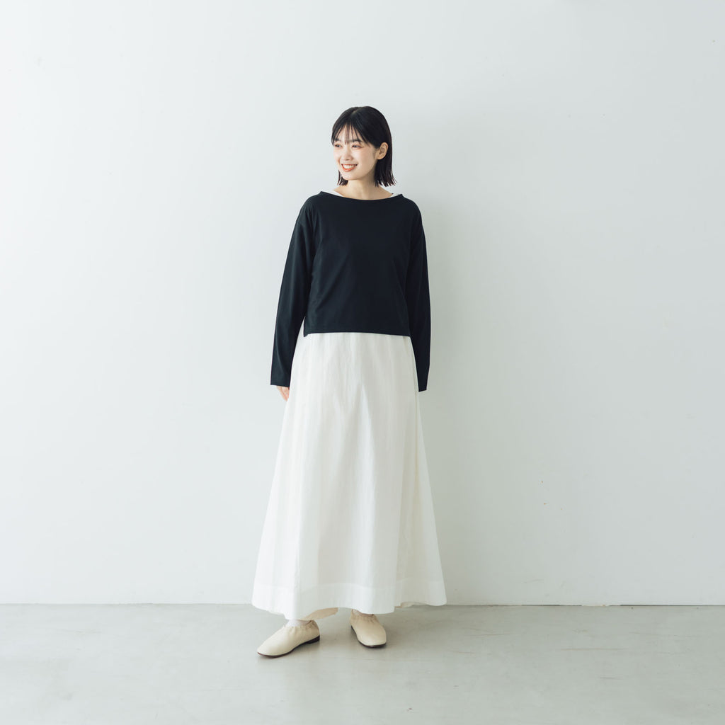 【SALE】gicipi PETROLIO クロップド丈 ボートネックカットソー