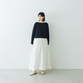 【SALE】gicipi PETROLIO クロップド丈 ボートネックカットソー