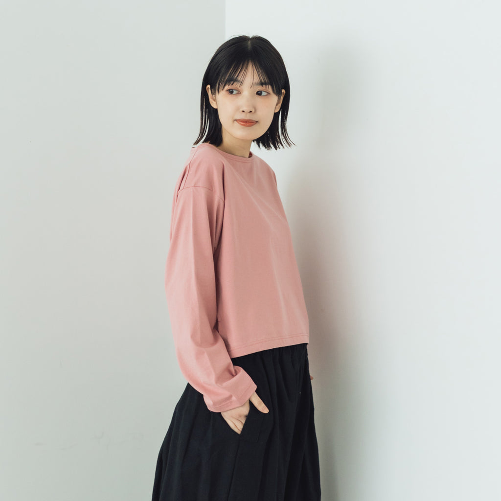 【SALE】gicipi PETROLIO クロップド丈 ボートネックカットソー