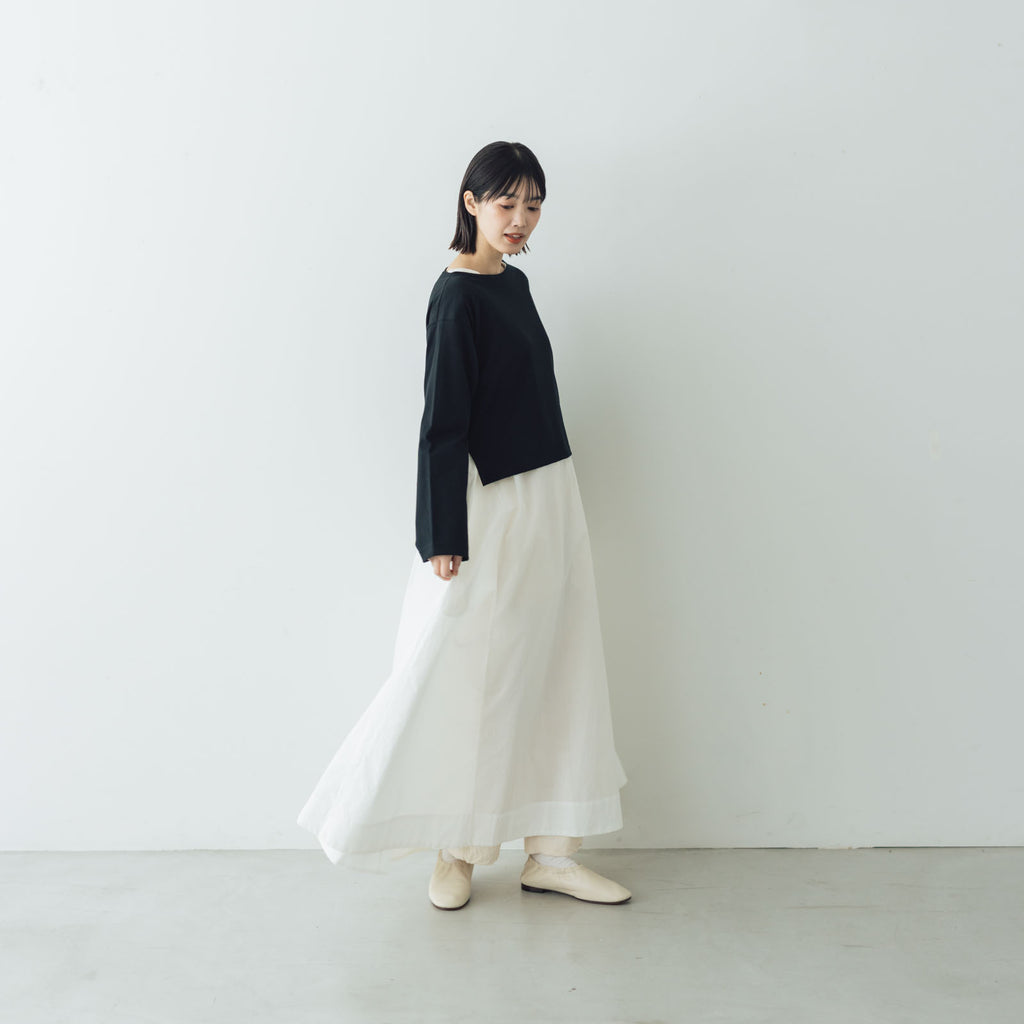 【SALE】gicipi PETROLIO クロップド丈 ボートネックカットソー