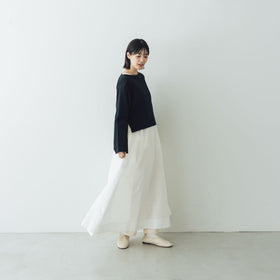 【SALE】gicipi PETROLIO クロップド丈 ボートネックカットソー