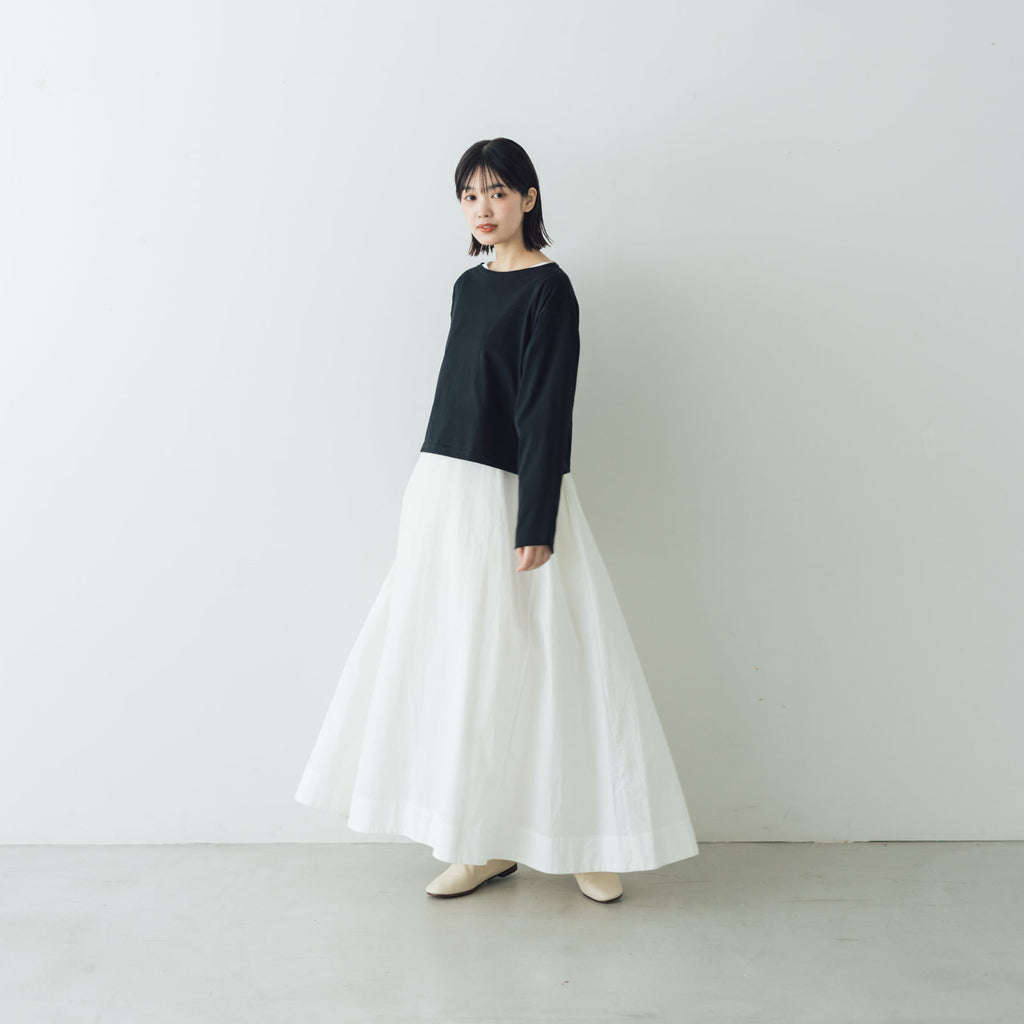 【SALE】gicipi PETROLIO クロップド丈 ボートネックカットソー