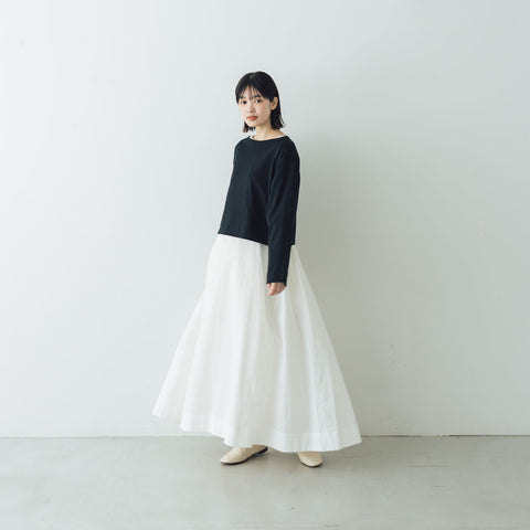 gicipi PETROLIO クロップド丈 ボートネックカットソー