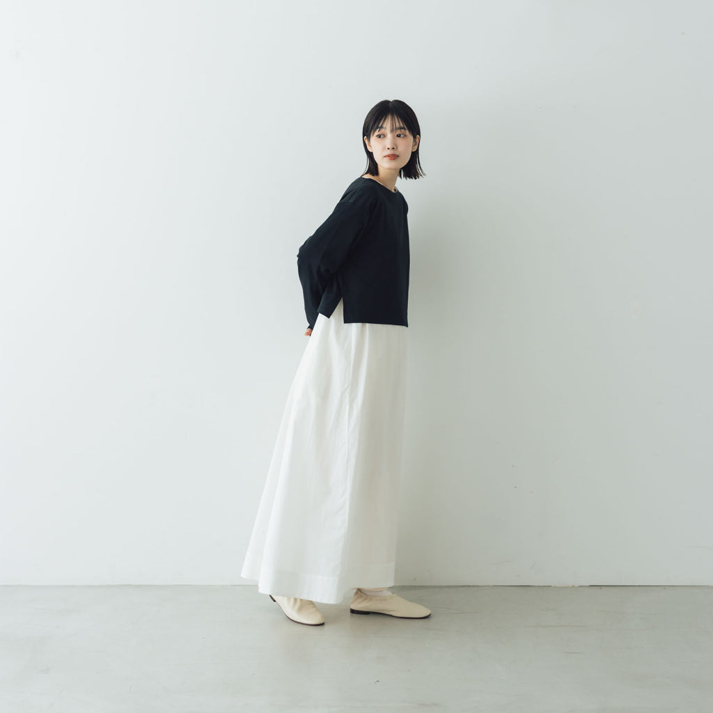 【SALE】gicipi PETROLIO クロップド丈 ボートネックカットソー