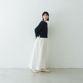 【SALE】gicipi PETROLIO クロップド丈 ボートネックカットソー