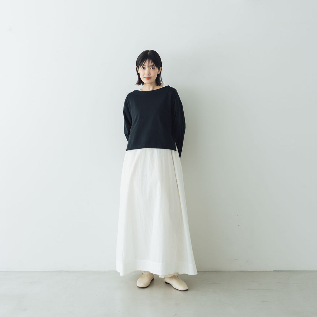 【SALE】gicipi PETROLIO クロップド丈 ボートネックカットソー