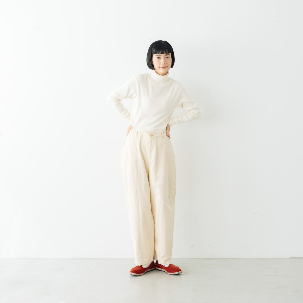 koton オーガニックコットン コーデュロイeaseテーパードパンツ エクリュ