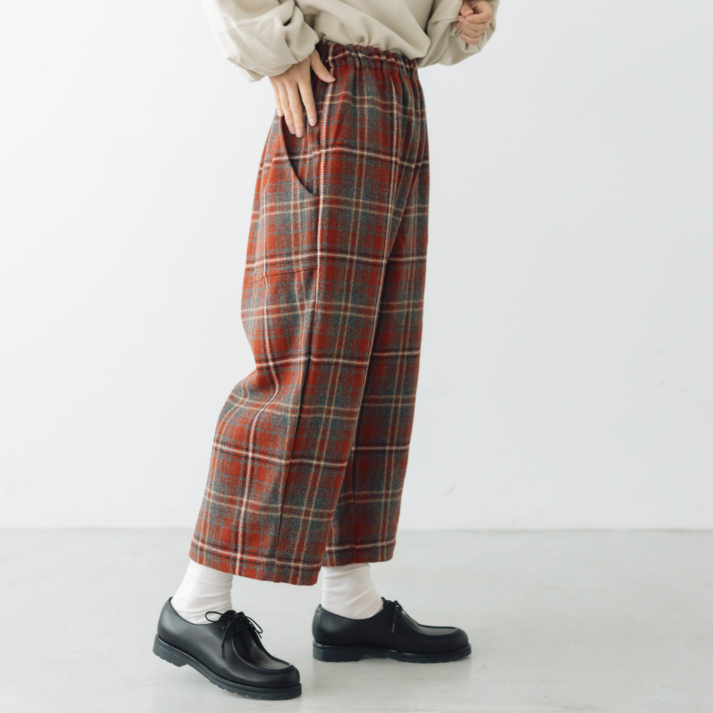 koton チェックバックワードパンツ レッド