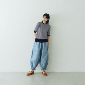 ROBE de PEAU アンクルタイドパンツ ジェイブルー