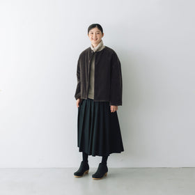 fruits of life パデットショートコート 焦茶色/ブラウン